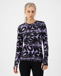 Mons Royale Cascade Merino Base Layer Long Sleeve in the colour signal lost lupin shown from the front