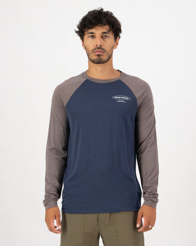 Mons Royale Icon Merino Raglan Long Sleeve Midnight / Iron