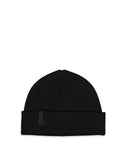 Mons Royale McFish 100% Merino Beanie in Black with cuff rolled up