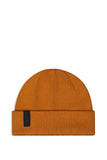 Mons Royale McFish 100% Merino Beanie in Copper with cuff rolled up