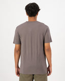 Mons Royale Mens Icon Merino Classic T-Shirt in the colour Iron, shown from the back, on a model