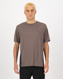 Mons Royale Mens Tarn Merino T-shirt in the colour Iron, shown from the front, on a model