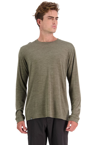 Mons Royale Mens Zephyr Merino Cool LS in the colour Olive