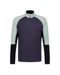 Mons Royale Olympus Merino Base Layer 1/2 Zip Long Sleeve in the colour Dew / 9 Iron / Black shown from the front