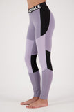  Mons Royale Olympus Women's Merino Leggings in Thistle Cloud colour shown from the side