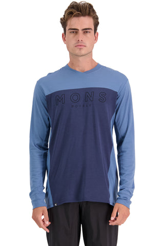 Mons Royale Redwood Merino Air-Con VLS in Blue Slate/midnight