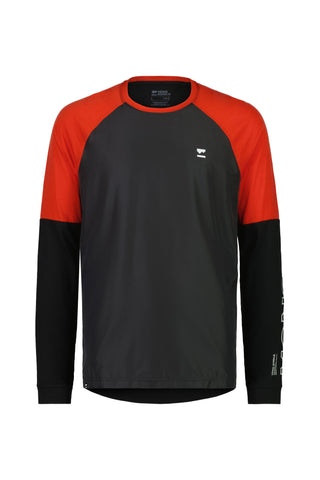 Mons Royale Tarn Merino Shift Wind Jersey in the colour Retro Red / Black front