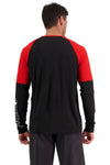 Mons Royale Tarn Merino Shift Wind Jersey in the colour Retro Red / Black back