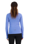Mons Royale Womens Bella Merion Air-Con LS in the colour cornflower back