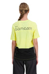 Mons Royale Womens Tarn Merino Shift Tee in the colour Black / Limelight from the back