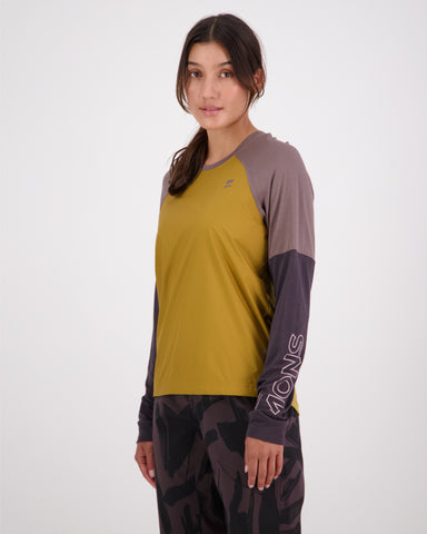 Mons Royale Womens Tarn Merino Shift Wind Jersey in the colour Cumin Dust