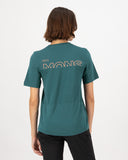Mons Royale Womens Tarn Merino T-Shirt in the colour Abyss, shown from the back on a model
