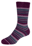 Noble Wilde Mini Stripe Possum Merino Sock in the colour mauve base