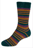 Noble Wilde Mini Stripe Possum Merino Sock in the colour paua base