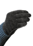 Noble Wilde Polyprop and Possum/Merino Glove in the colour Black/Charcoal