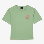 Oxbow TAHCAT Tee-shirt in Palmier showing small front graohic of flower and the brand name'Oxbow'