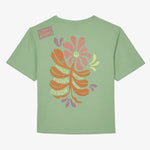 Oxbow TAHCAT Tee-shirt in Palmier showing back flower graphic.