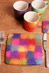 Pachamama Abstract Art Place Mat/Trivet Square - 20cm Used as place mat