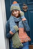 Pachamama Berlin Scarf in the colour Blue, shown on a model