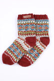 Pachamama Iona Sofa Socks in the colour Burgundy, shown flat on a white background