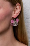 Pachamama Mouse Earrings shown on a model
