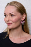 Pachamama Mouse Earrings shown on a model