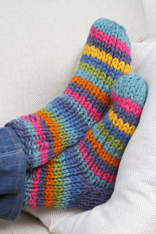 Pachamama Riobamba Sofa Socks in the colour Denim