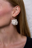 Pachamama Sheep Earrings shown on a model