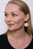 Pachamama Sheep Earrings shown on a model