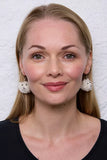 Pachamama Sheep Earrings shown on a model