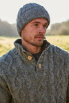 Pachamama Shetland Roll Back Beanie in the colour grey