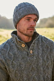 Pachamama Shetland Roll Back Beanie in the colour grey