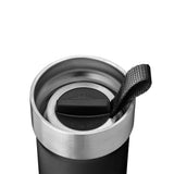 Primus Slurken Vacuum Mug 0.4L shown in the colour black from the top of the lid
