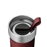 Primus Slurken Vacuum Mug 0.4L shown in the colour red from the top of the lid