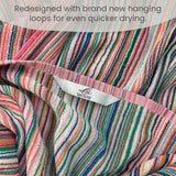 Image showing Remnant Recycled Cotton Bath Towel - Striped hanging loops for easy hanging and quick drying. 