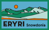Eryri - Snowdonia Bumper Sticker in Light Blue / Green / Orange