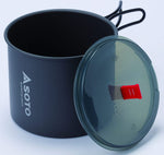 SOTO New River Pot shown from the front with the lid off