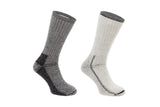 Silverpoint Adventure Trek Socks in the colour black Marl shown on a foot shape right way round and inside out