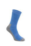 Silverpoint Comfort Hiker Socks in Sky Blue colourway which has a grey heel, toe and sole.
