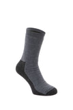 Silverpoint Merino Wool All Terrain Hiker Socks - Twin Pack in the colour grey on a foot shape