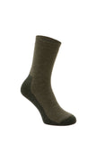 Silverpoint Merino Wool All Terrain Hiker Socks - Twin Pack in the colour green on a foot shape
