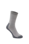 Silverpoint Merino Wool All Terrain Hiker Socks - Twin Pack in the colour light grey on a foot shape