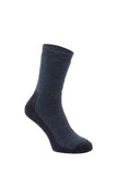 Silverpoint Merino Wool All Terrain Hiker Socks in the colour Denim (Navy) on a foot shape