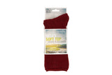 Silverpoint Soft Top Socks in the colour red shown in packaging