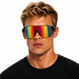 Sinner Azra Sunglasses in the colour Shiny black-matte grey shown on male model.