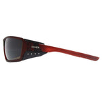 SIde of Sinner Relais Sunglasses in matt brown with brown PC lenses showing ventilated rubber pads.