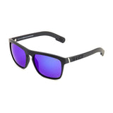 Sinner Thunder X Sunglasses in black blue oil shown from the side.