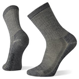 Smartwool Hike Classic Edition Full Cushion Crew Socks shown on a foot shape in the colour medium grey