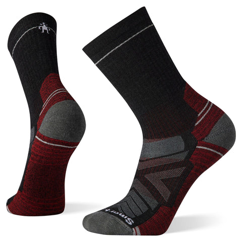 Smartwool Hike Light Cushion Crew Socks shown on a foot shape in the colour charcoal