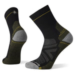 Smartwool Hike Light Cushion Mid Crew Socks shown on a foot shape in the colour black